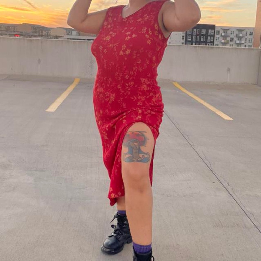 Red Floral Maxi Dress